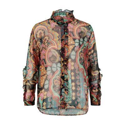 Frogbox • blouse met paisley motief • 36, Kleding | Dames, Tops, Groen, Nieuw, Maat 36 (S), Verzenden