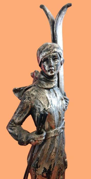 Creazioni SodarAR - Beeldje - Sciatrice - Aardewerk, Hout,, Antiek en Kunst, Antiek | Glas en Kristal