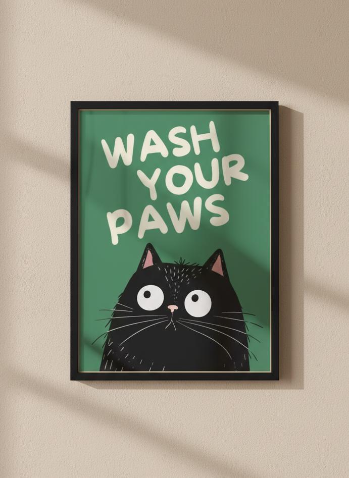 Grappige Kat Canvas Poster 30x40cm, Huis en Inrichting, Woonaccessoires | Wanddecoraties, Nieuw, Ophalen of Verzenden