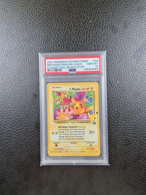 Pokémon - 1 Graded card - PSA 10 GEM MINT Birthday Pikachu, Hobby en Vrije tijd, Verzamelkaartspellen | Pokémon