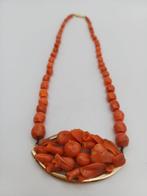 Halsketting - 18 karaat Geel goud Bloedkoraal, Nieuw