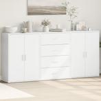 vidaXL Dressoirs 3 st 60x31x84 cm bewerkt hout wit, Huis en Inrichting, Kasten | Dressoirs, Minder dan 50 cm, Verzenden, Nieuw