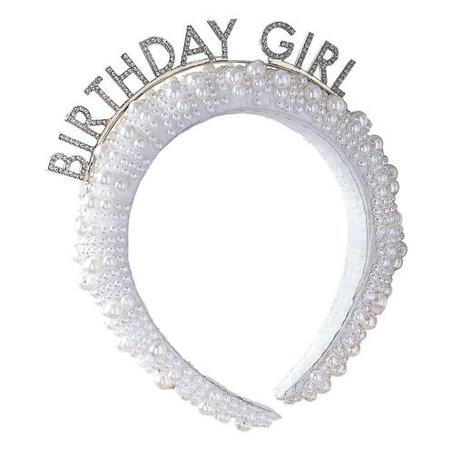 Neutral Party Wearables Pearl Birthday Girl Headband, Hobby en Vrije tijd, Feestartikelen, Nieuw, Verzenden