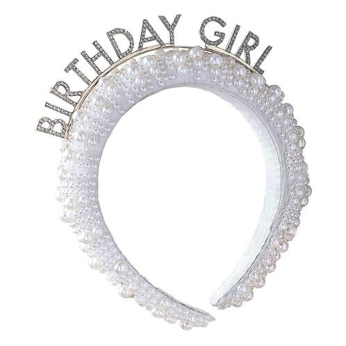 Neutral Party Wearables Pearl Birthday Girl Headband, Hobby en Vrije tijd, Feestartikelen, Nieuw, Verzenden