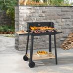 Houtskool BBQ Ari met zijpanelen 78x86x30 cm zwart en houtkl, Tuin en Terras, Houtskoolbarbecues, Verzenden, Nieuw