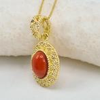Bloedkoraal - Staal, Verguld - Ketting met hanger -, Antiek en Kunst