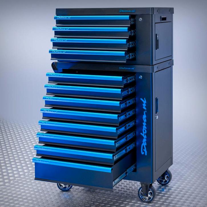 Datona Gereedschapswagen met 8 lades + gereedschapskist met, Doe-het-zelf en Verbouw, Gereedschapskisten, Nieuw, Ophalen of Verzenden