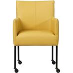 Leren eetkamerstoel Desire - Toledo Lemon (geel) - Poten, Huis en Inrichting, Stoelen, Nieuw, Leer, Ophalen of Verzenden, Eén