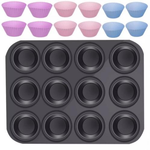 Ruhhy Bakplaat met 12 Siliconen Muffinvormpjes - Ideaal v..., Huis en Inrichting, Keuken | Keukenbenodigdheden, Nieuw, Ophalen of Verzenden