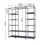 Opvouwbare Kledingkast | Campingkast | 150x45x175 | Zwart, Huis en Inrichting, Kasten | Kledingkasten, Nieuw, 150 tot 200 cm, Met klep(pen)