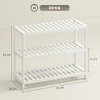 TRUUSK Bamboe Schoenenrek - 3-laags Opbergrek - Gelakte Witt, Verzenden