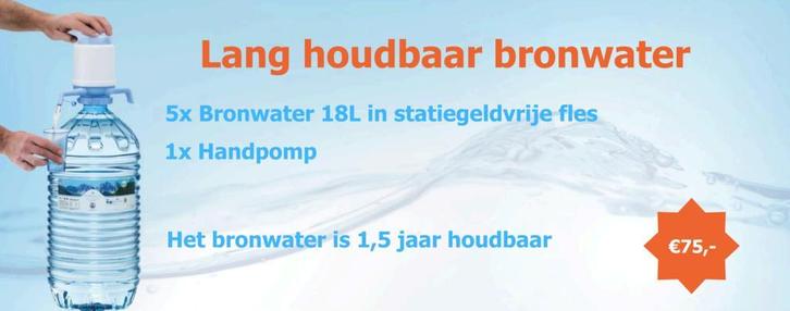 Lang Houdbaar Bronwater | Noodpakket, Witgoed en Apparatuur, Waterkoelers, Nieuw, Waterkoeler-accessoire, Verzenden