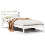 vidaXL Bedframe zonder matras massief grenenhout wit 75x190, Eenpersoons, Verzenden, Wit, Nieuw