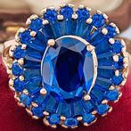 Zonder minimumprijs - Ring - 9 kt. Roségoud, Zilver Saffier, Sieraden, Tassen en Uiterlijk, Ringen, Nieuw