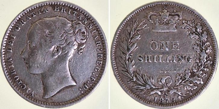 Großbrtitannien 1 Shilling Victoria 1878 Großbritannien,.., Postzegels en Munten, Munten | Europa | Niet-Euromunten, Verzenden