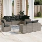 vidaXL 8-delige Loungeset met kussens poly rattan grijs, Tuin en Terras, Verzenden, Nieuw, Rotan, Loungeset