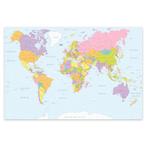 Prikbord wereldkaart - zelfklevend - gedrukt - 60 x 90 cm, Huis en Inrichting, Woonaccessoires | Memoborden, Ophalen of Verzenden