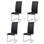 4 Zwarte Eetkamerstoelen | Kunstleer | Retourdeal voor Sl..., Huis en Inrichting, Stoelen, Zwart, Nieuw, Ophalen of Verzenden