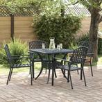 vidaXL Stoel 4 pcs Antraciet 56 x 65 x 89cm Staal, Tuin en Terras, Verzenden, Nieuw, Metaal