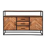 Dressoir Mangohout Kjeld 145 Hoog cm, Huis en Inrichting, Kasten | Dressoirs, 100 tot 150 cm, Verzenden, Nieuw, Industriële meubels