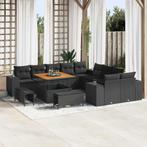 vidaXL Tuin Sofa Set in hoogte verstelbaar 13 pcs Zwart poly, Verzenden, Nieuw