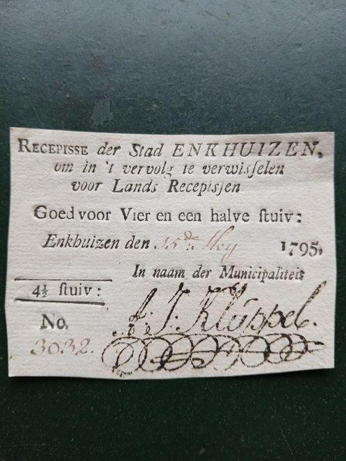 Nederland. - Enkhuizen - 4½, 6¾, 22½, 45 Stuiver 15 mei 1795, Postzegels en Munten, Munten | Nederland