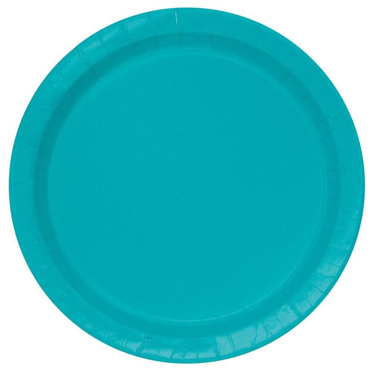 Turquoise Borden 18cm 20st, Hobby en Vrije tijd, Feestartikelen, Nieuw, Verzenden