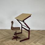 complete set 10x schooltekentafel en 10x stoel , beuken -, Ophalen of Verzenden, Gebruikt, Bruin, Hout