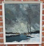 Leo Jordaens ( 1944 - 2000 ) - Winter langs de oever van de, Antiek en Kunst, Kunst | Schilderijen | Klassiek