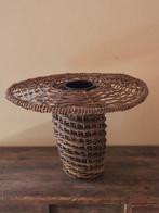 Mand - Japanse gevlochten bloemenstand met bamboe vaas -