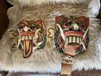 2 Barong-maskers uit Bali - Hout - Indonesië - Eind 20e eeuw