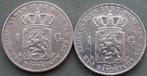Nederland. Wilhelmina. 1 Gulden 1892 en 1897 (Zonder