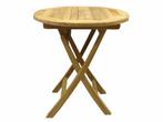Klaptafel 70 cm rond teak, Tuin en Terras, Ophalen of Verzenden, Nieuw, Teakhout