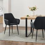 Eetkamerstoel Hollola set van 2 zwart [en.casa], Verzenden, Nieuw