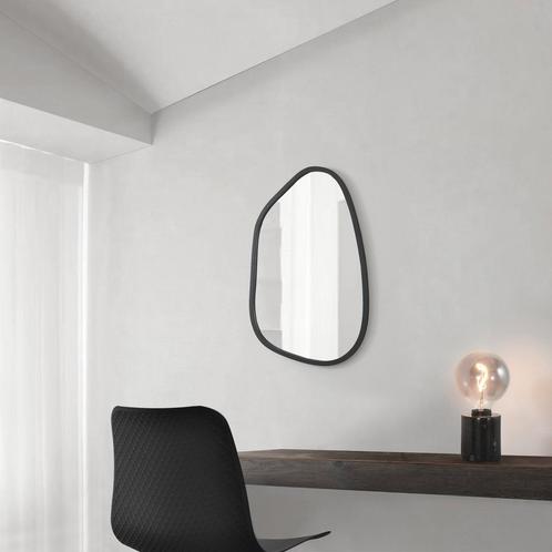 [en.casa] Spiegel Filiano hangend 80x58 cm zwart mat, Huis en Inrichting, Woonaccessoires | Spiegels, Nieuw, Verzenden