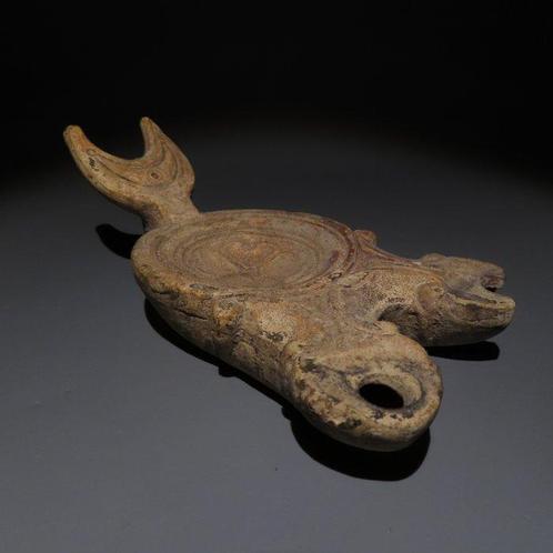 Oud-Romeins Terracotta Olie lamp, gesigneerd. 1e - 3e eeuw, Verzamelen, Mineralen en Fossielen