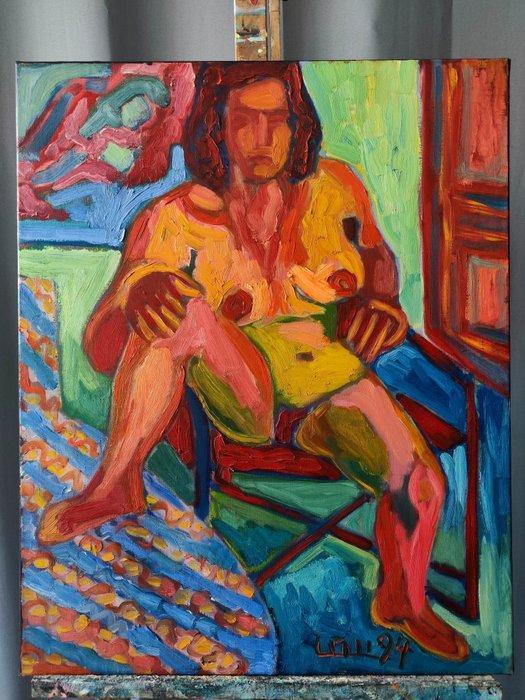 Pau Lau (1936-2011) - Desnudo expresionista, Antiek en Kunst, Kunst | Schilderijen | Klassiek