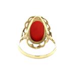 Gouden ring met bloedkoraal 14 krt, Ophalen of Verzenden, Nieuw