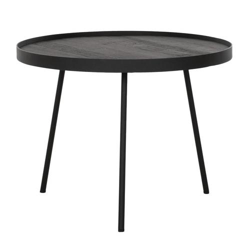 *WOONWINKEL* Zwarte Salontafel Rond Teakhout, Huis en Inrichting, Tafels | Salontafels, Nieuw, Verzenden