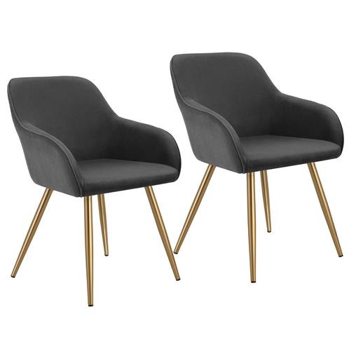 Eetkamerstoel Marilyn, koordlook, gestoffeerd - antraciet/go, Huis en Inrichting, Stoelen, Verzenden
