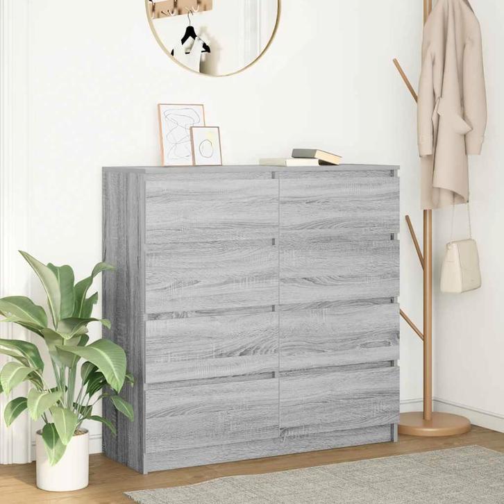 vidaXL Dressoir 100x35x99 cm spaanplaat grijs sonoma, Huis en Inrichting, Kasten | Dressoirs, Nieuw, Overige houtsoorten, Verzenden