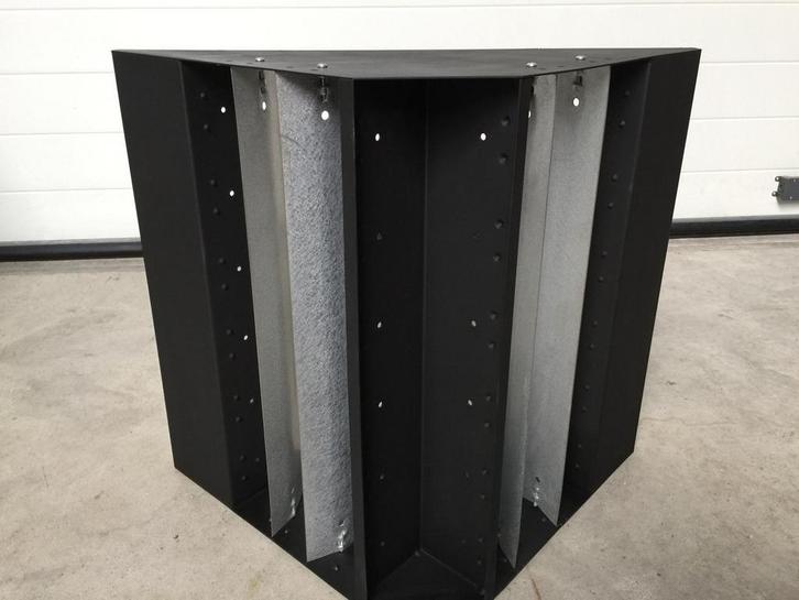 Broekstuk (2 x 45°), verticale schoepen, Doe-het-zelf en Verbouw, Verwarming en Radiatoren, Kachel, Gebruikt, 800 watt of meer