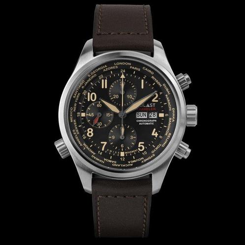 Ublast - Traveler Chronograph World Time - Zonder, Sieraden, Tassen en Uiterlijk, Horloges | Heren