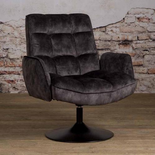 *WOONWINKEL* Tower Living Tropea Draaibare Fauteuil Donkergr, Huis en Inrichting, Fauteuils, Nieuw, Stof, Verzenden
