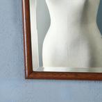 Brede Soester spiegel met facet en gestoken kroontje ca 1890, Antiek en Kunst, Ophalen of Verzenden