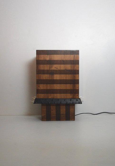 Studio Greca - Tafellamp - Ettore TL - Hout, Metaal, Leder -, Antiek en Kunst, Antiek | Lampen