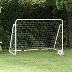 vidaXL Voetbaldoel met net 180x90x120 cm staal wit, Verzenden, Nieuw
