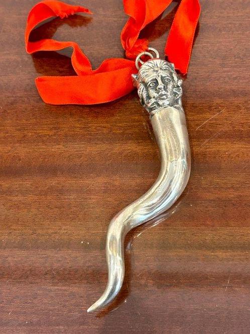 Arezzo Golden Garden - Kruik - Corno Argento con testa di, Antiek en Kunst, Antiek | Goud en Zilver