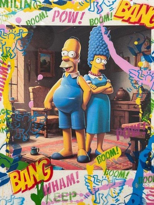 Koen Betjes (1992) - Homer and Marge Simpson x StreetArt, Antiek en Kunst, Kunst | Schilderijen | Modern