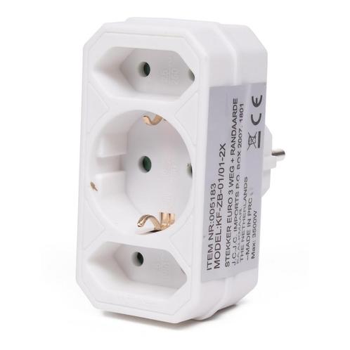 Benson 3-weg stekkeradapter - compact en lichtgewicht - m..., Doe-het-zelf en Verbouw, Elektra en Kabels, Nieuw, Ophalen of Verzenden